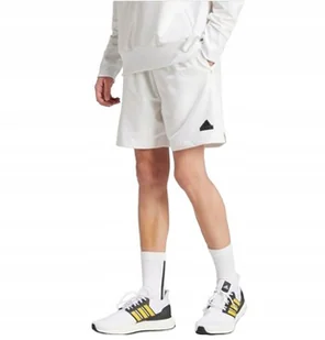 ADIDAS SPORTOWE BIAŁE SZORTY Z CZARNYM LOGO I KIESZENIAMI M KWA - Spodenki męskie - miniaturka - grafika 1