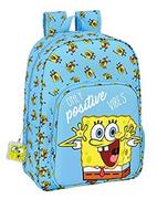 Plecaki szkolne i tornistry - Safta Plecak szkolny dla dzieci, Spongebob, Pozytywny Vibes, 330x140x420 mm, jasnoniebieski/żółty - miniaturka - grafika 1