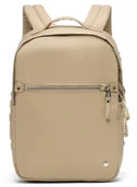 Plecaki - Plecak antykradzieżowy damski Pacsafe W Backpack 10 l - taupe - miniaturka - grafika 1