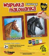 Zabawki kreatywne - Wypukła malowanka Dwupak Konie Holsztynski-Mustang - miniaturka - grafika 1