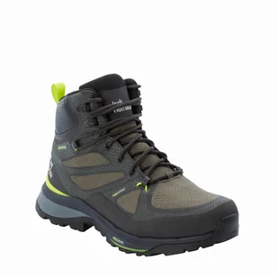Buty męskie w góry Jack Wolfskin FORCE STRIKER TEXAPORE MID M lime / dark green - 42 - Buty trekkingowe męskie - miniaturka - grafika 1