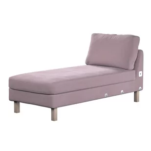 Dekoria pl pl Pokrowiec na szezlong Karlstad dostawka krótki zgaszony róż 80 x 160 x 80 cm Velvet 733-704-14 - Pokrowce na meble - miniaturka - grafika 1