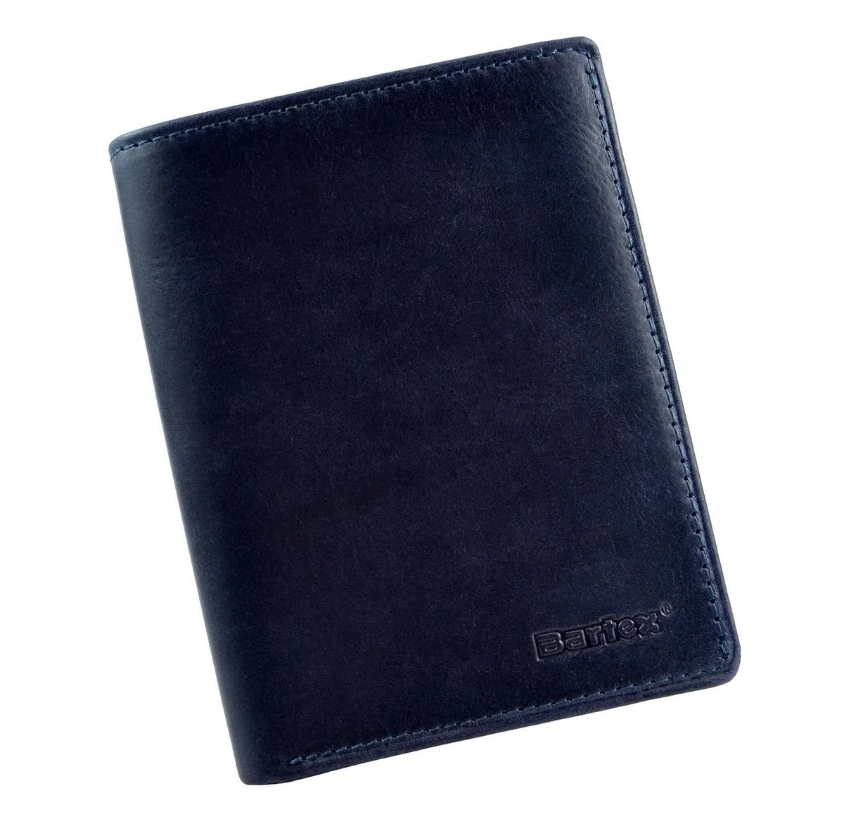 BARTEX 1012M-ID skórzany portfel męski * granatowy * RFID Travel