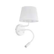 Lampy ścienne - Abażurowa lampa ścienna do sypialni TK 10080 z serii MAJA WHITE - miniaturka - grafika 1