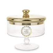 Pojemniki kuchenne - Pojemnik Dekoracyjny Szklany z Pokrywką ozdobną - miniaturka - grafika 1