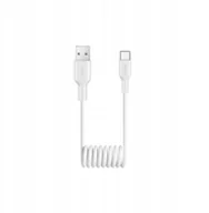 Kable USB - Kabel spiralny Puro 10W USB-A - USB-C 1m - biały - miniaturka - grafika 1