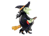 Halloween - Balon foliowy Czarownica na miotle - 82 x 91 cm - 1 szt. - miniaturka - grafika 1