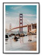Plakaty - Plakat r 30x40 cm Golden Gate Most Woda Plaża Nowy - miniaturka - grafika 1