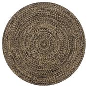Dywaniki łazienkowe - vidaXL Ręcznie wykonany dywan, juta, czarny i naturalny, 150 cm 133727 - miniaturka - grafika 1