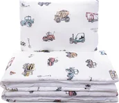 Pościel dla dzieci - PULP BAMBOO Pościel z Bawełny Satynowej z wypełnieniem 80x100 cm - Plac Budowy - miniaturka - grafika 1