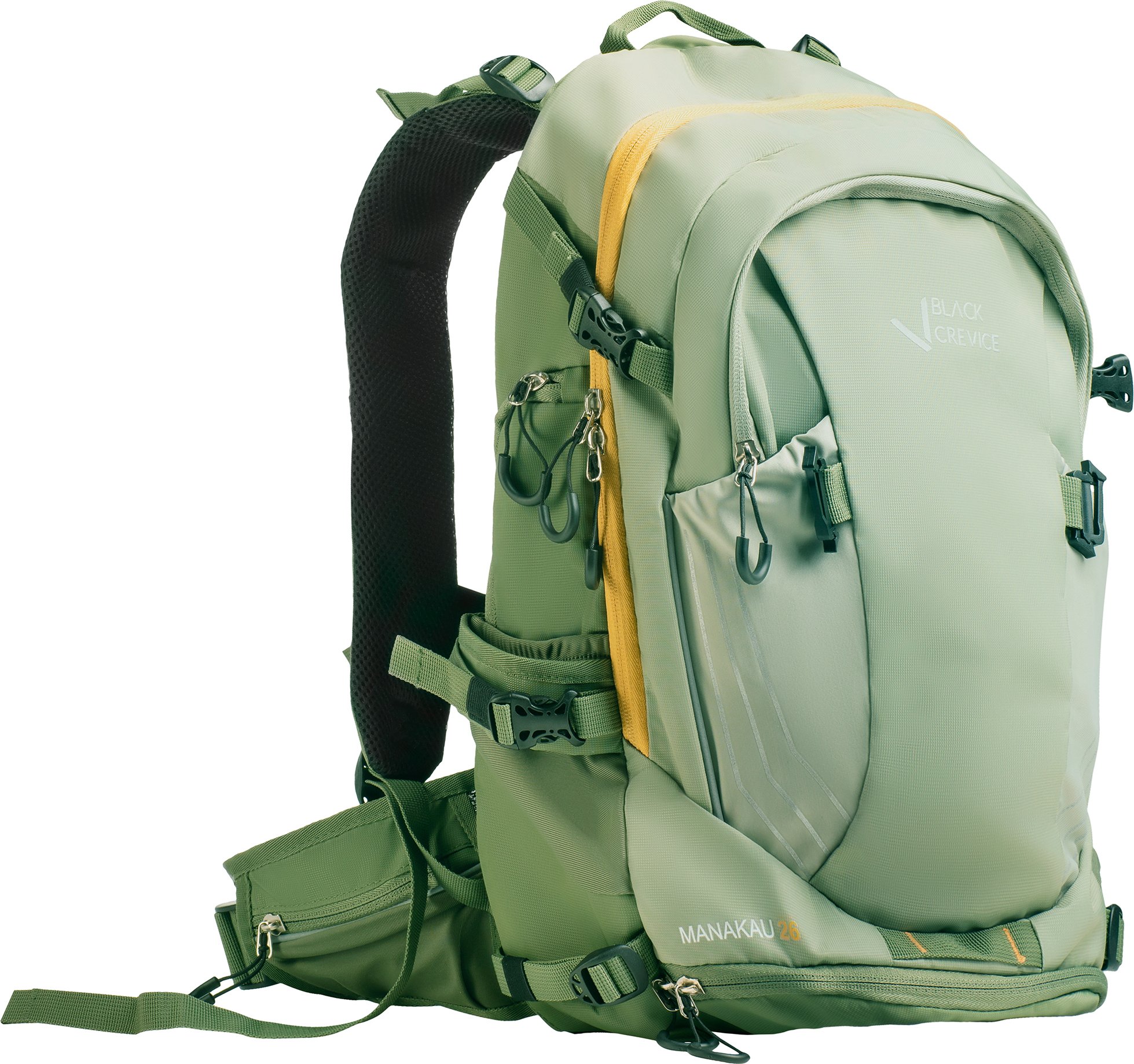BLACK CREVICE - Plecak turystyczny i rowerowy MANAKAU 26 litrów z pokrowcem przeciwdeszczowym Oliwkowy