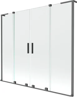 Mexen Velar L Duo parawan nawannowy 2-skrzydłowy rozsuwany 170 x 150 cm, transparent, gun metal - 896-170-003-02-95 - Parawany nawannowe - miniaturka - grafika 1