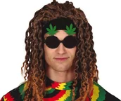 Dodatki do strojów karnawałowych - OKULARY RASTA,  Z LIŚĆMI MARIHUANY, CZARNE - miniaturka - grafika 1