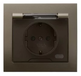 Ospel Kier brązowy gniazdo bryzgoszczelne +0 SCHUKO GPH-1WS/52/d GPH-1WS/52/d - Gniazdka elektryczne - miniaturka - grafika 1