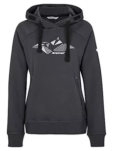 Ziener Damska bluza z kapturem Janita | modna, góra, bawełna organiczna szary szary 34 - Bluzy damskie - miniaturka - grafika 1