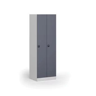 Szafka ubraniowa metalowa, 2-drzwiowa, 1850 x 600 x 500 mm, zamek z czytnikiem kart RFID, drzwi ciemnoszare - Szafki biurowe - miniaturka - grafika 4