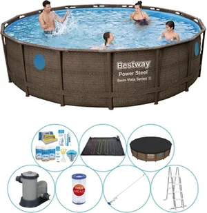 Zestaw basenowy - Bestway Power Steel Swim Vista Rund 488x122 cm - Baseny ogrodowe - miniaturka - grafika 1