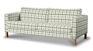 Dekoria pl pl Pokrowiec na sofę Karlstad 3-osobową nierozkładaną krótki ecru tło niebieska kratka 204 x 89 x 64 cm Avinon 615-131-66 - Pokrowce na meble - miniaturka - grafika 1