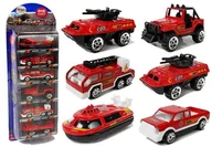 Samochody i pojazdy dla dzieci - Import LEANToys Zestaw Pojazdów Straży Pożarnej Resoraki 1:64 6 Sztuk LT-7596-0 - miniaturka - grafika 1