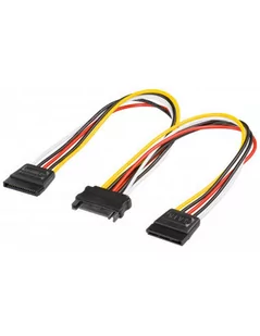 Wentronic Internal Power Adapter sieciowy (wtyczka SATA Kupplung auf 2 X SATA) Czarny 95114 - Kable komputerowe i do monitorów - miniaturka - grafika 2
