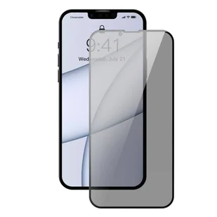 Baseus Baseus 0,23mm Anti Spy Full Screen Glass 2x szkło hartowane do iPhone 13 Pro Max filtr prywatyzujący czarny (SGQP020501) - Szkła hartowane na telefon - miniaturka - grafika 1