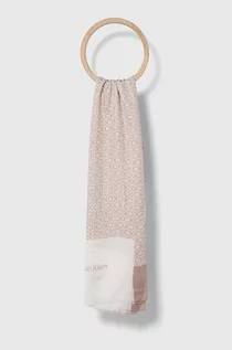 Apaszki i szaliki damskie - Calvin Klein szal damski kolor różowy wzorzysty - grafika 1