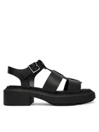 Sandały damskie - Calvin Klein Sandały Chunky Sandal Fisherm Lth HW0HW02904 Czarny - miniaturka - grafika 1