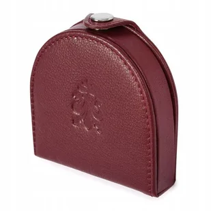 Podkówka portfel etui na pieniądze banknotówka skórzana skóra Bordowa - Portfele - miniaturka - grafika 1