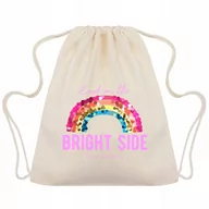 Plecaki szkolne i tornistry - WORKOPLECAK BEŻOWY Do Szkoły Na Buty TĘCZOWE Wzory - miniaturka - grafika 1