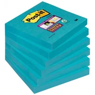 Notesy i bloczki - Bloczki 3M POST-IT 76x76mm niebieskie Super Sticky opakowanie 6 bloczków x 90kartek 654-6SS-EB - miniaturka - grafika 1