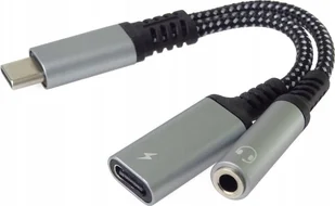 Adapter USB PremiumCord PremiumCord Redukce USB-C /3,5mm jack s DAC chipem + USB-C pro nabíjení 13cm ku31zvuk04 - Adaptery i przejściówki - miniaturka - grafika 1