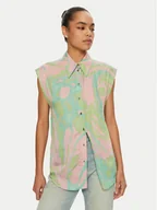 Bluzki damskie - PINKO Bluzka 103116 A1NQ Zielony Regular Fit - miniaturka - grafika 1