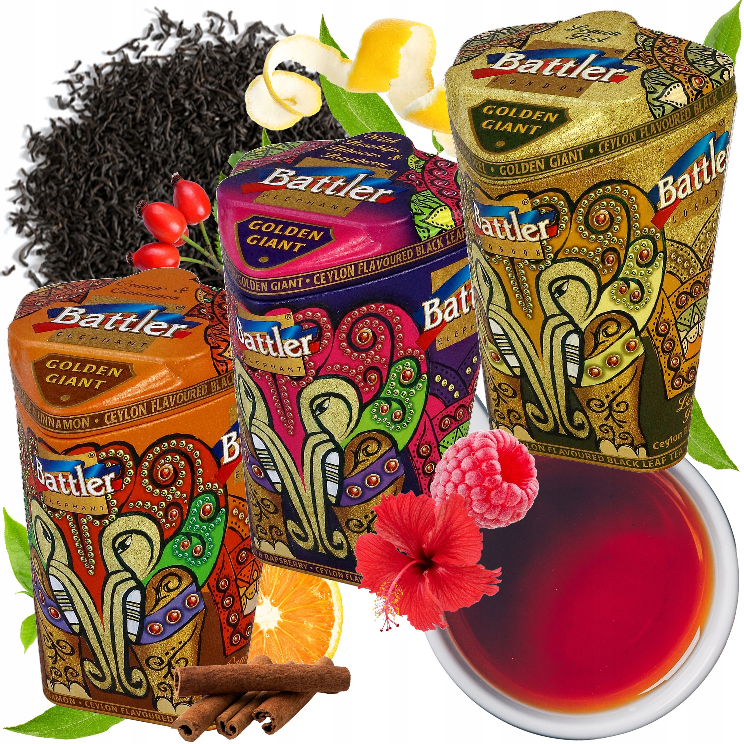 Zestaw Zimowy 3X Herbata Czarna Liściasta Battler Golden Giant MIX 100 G