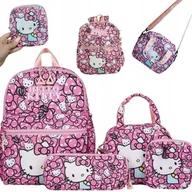 Plecaki szkolne i tornistry - Zestaw Plecak Szkolny Na Przybory 4W1Hello Kitty Torebka Piórnik Portfel - miniaturka - grafika 1