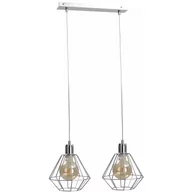 Lampy sufitowe - KET Loftowa LAMPA wisząca metalowa OPRAWA industrialny ZWIS druciany srebrny KET695 - miniaturka - grafika 1