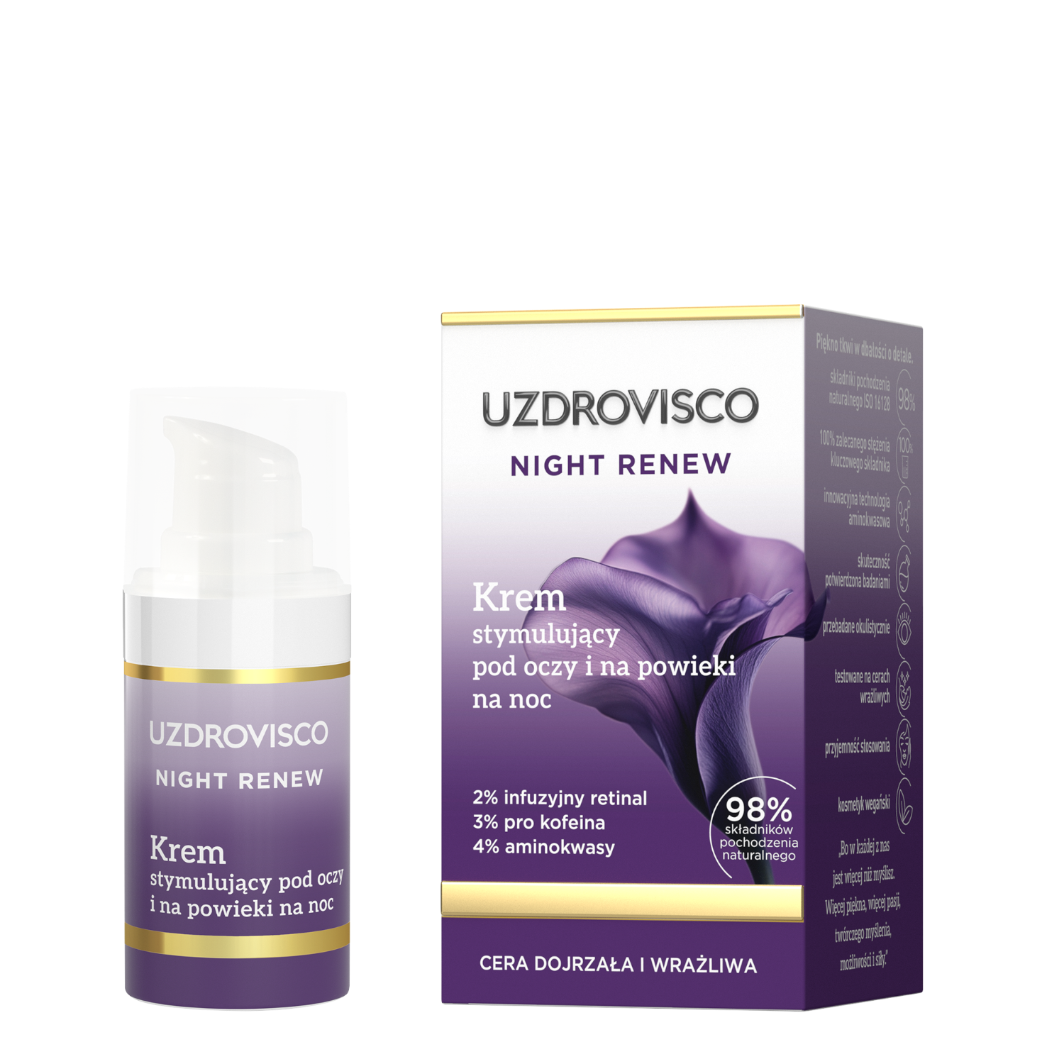 Uzdrovisco Night Renew Krem stymulujący pod oczy i na powieki na noc 15ml