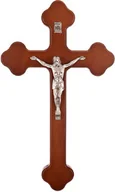 Ikony i obrazy sakralne - Drewniany klasyczny krzyż z pasyjką 14cm - miniaturka - grafika 1
