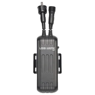Busch & Müller Busch & Müller USB-Werk 361BW ładowarka do baterii AC czarna 361BW - Ładowarki i akumulatory - miniaturka - grafika 2