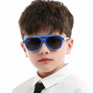 Okulary przeciwsłoneczne pilotki dla dzieci STKD-04A niebieskie - Okulary przeciwsłoneczne - miniaturka - grafika 1