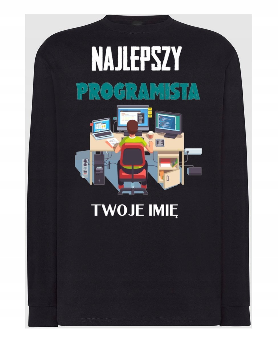 Longsleeve Najlepszy Programista Twoje Imię r.S