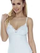 Koszulki i topy damskie - Koszulka damska na cienkich ramiączkach Adela biała  S - miniaturka - grafika 1