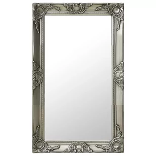 vidaXL Lustro ścienne w stylu barokowym, 50x80 cm, srebrne - Lustra - miniaturka - grafika 1