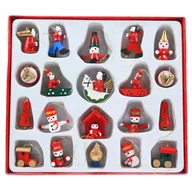 Bombki - ZAWIESZKI NA CHOINKĘ ŚWIĄTECZNE FIGURKI DREWNIANE BOMBKI OZDOBY 20SZT - miniaturka - grafika 1