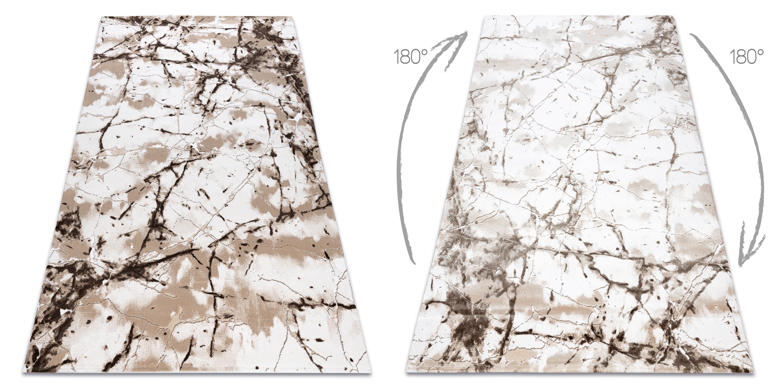 Dywan AKRYL VALS 0A035A C56 45 Popękany beton kość słoniowa / beż beżowy 70x140 cm