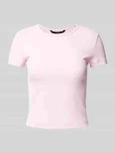 T-shirt o kroju regular fit z prążkowaniem model ‘CHLOE’ - Koszulki i topy damskie - miniaturka - grafika 1