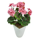 Sztuczne kwiaty - PELARGONIA sztuczna BUKIET bez doniczki mały (2295.24b) jasny róż - miniaturka - grafika 1