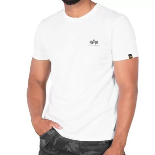 Koszulki sportowe męskie - Koszulka Alpha Industries Basic T Small Logo 18850509 - biała - grafika 1