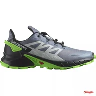 Buty trekkingowe męskie - Buty biegowe Salomon Supercross 4 Flint/Black/Grgeck - miniaturka - grafika 1
