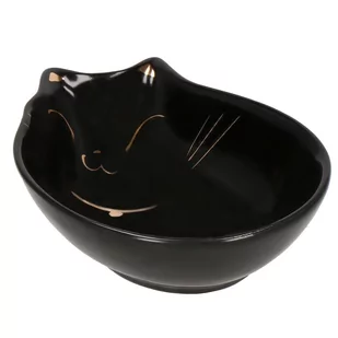 Miska ceramiczna dla kota 15 cm czarna, złota PA0201 - Miski dla kotów - miniaturka - grafika 1