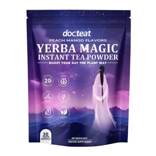 Proszek herbaciany Yerba Mate instant, smak brzoskwini i mango, naturalna herbata mate z prebiotykami Bez smaku - Yerba Mate - miniaturka - grafika 1